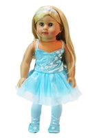 Teal Ballerina Dress Dance Outfit Shoes Fits 18" American Girl Doll Clothing0