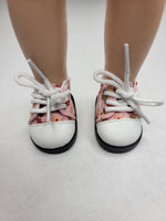 Pink Floral Print Shoes Fits 14.5" Wellie Wisher American Girl Doll Shoes1