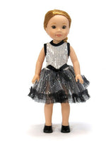 Silver and Black Tutu Dress Fits 14.5" Wellie Wisher American Girl Doll Clothing1