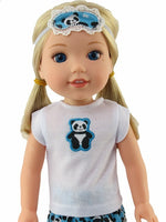 Panda Pajama Pant Set Fits 14.5" Wellie Wisher American Girl Doll Clothing1