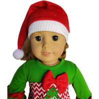 Christmas Tree Zig Zag  Ruffles Pant Set Hat Fits 18" American Girl Doll Clothes2