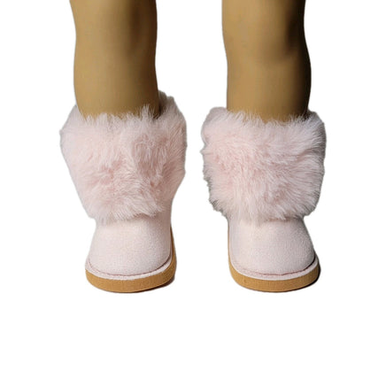 Light Pink Fur Boots Fits 18" American Girl Doll Clothes Shoes1