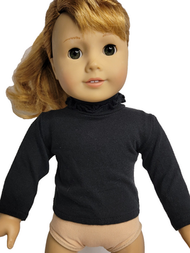 Black Ruffle Collar Long Sleeved Shirt Fits 18" American Girl Doll Clothing0