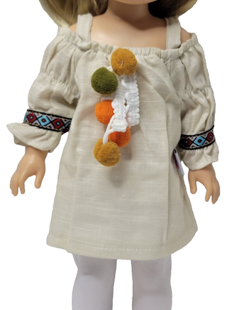 Tan Pom Shirt Pant Set Fits 14.5" Wellie Wisher American Girl Doll Clothing1