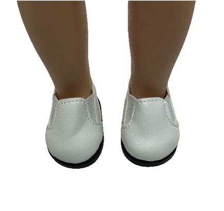 White Slip On Shoes Fits 14.5" Wellie Wisher American Girl Doll Shoes3