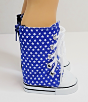Blue Star High Top Sneaker Boots Fits 18" American Girl Doll Clothing Shoes1