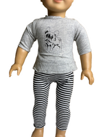 Dog Top And Stripe Leggings Fits 18" American Girl Doll Clothing1