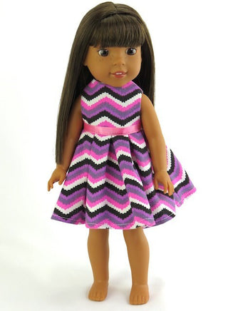 Chevron Pattern Dress Fits 14.5" Wellie Wisher American Girl Doll Clothing1