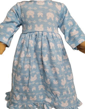 Blue Bunny Nightgown Fits 18" American Girl Doll Clothing1