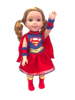 Super Girl Hero Costume Fits 14.5" Wellie Wisher American Girl Doll Clothing0