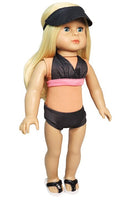 Pink And Black Polka Dot 4pc Bathing Suit Fits 18" American Girl Doll Clothing2