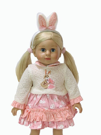 Pink Spring Bunnies Dress Headband Fits 18" American Girl Doll Clothing0