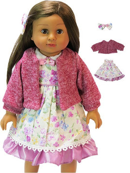 Purple Floral Dress Fits 18" American Girl Doll Clothing0