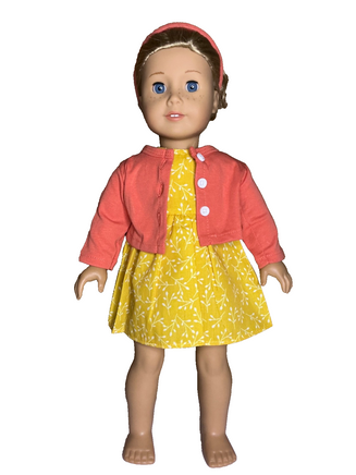 Autumn Dress Cardigan And Headband Fits 18" American Girl Doll Clothing3
