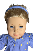 Blue Flowers Dress And Headband Fits 18" American Girl Doll Clothing2