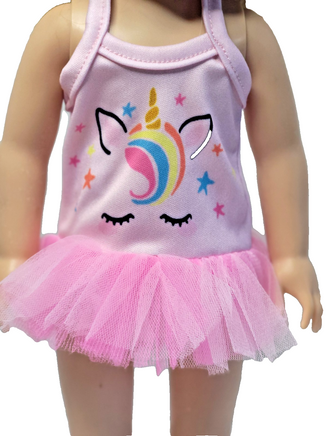 Pink Unicorn Tutu Swimsuit Fits 14.5" Wellie Wisher American Girl Doll Clothing1