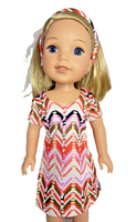 Colorful Zig Zag Dress Fits 14.5" Wellie Wisher American Girl Doll Clothing1