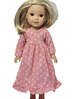 Pink Star Nightgown Fits 14.5" Wellie Wisher American Girl Doll Clothing0