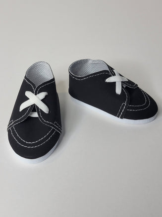 Black Boat Shoes Fits 18" American Girl Doll Clothes Shoes2