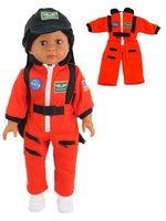 Orange Astronaut Suit Fits 18" American Boy Girl Doll Clothing0