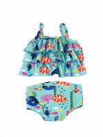 Fish Friends Ruffle 2pc Bathing Suit Fits 18" American Girl Doll Clothing1