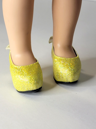 Yellow Back Bow High Heel Shoes Fits 14.5" Wellie Wisher American Girl Doll Shoe2