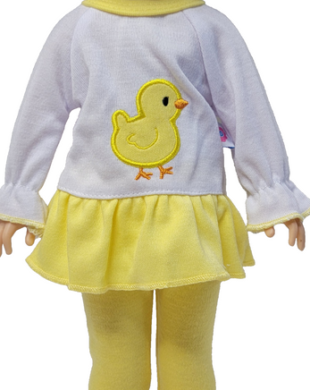 Little Yellow Chick Pant Set Fits 14.5" Wellie Wisher American Girl Doll Clothes1