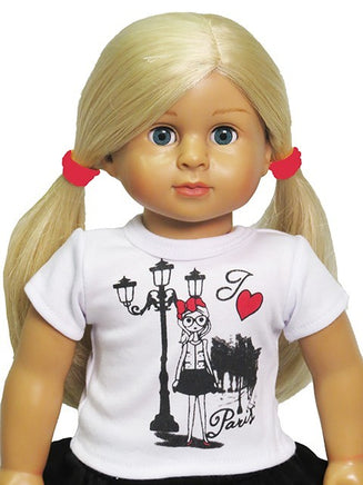 I Love Paris T-shirt Fits 18" American Girl Doll Clothing0