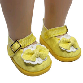 Yellow Mary Jane Dress Shoes Fits 14.5" Wellie Wisher American Girl Doll Shoes0