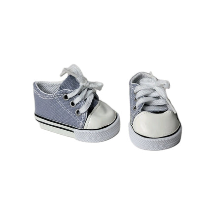 Grey Canvas Sneakers Fits 18" American Girl Doll Clothes Shoes2