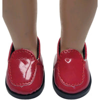 Red Loafers Fits 14.5" Wellie Wisher American Girl Doll Shoes1