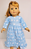 Blue Bunny Nightgown Fits 18" American Girl Doll Clothing0