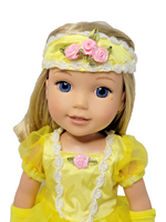 Yellow Princess Dress Fits 14.5" Wellie Wisher American Girl Doll Clothing2