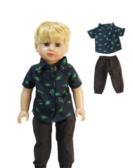 Dinosaur Pant Set Fits 18" American Boy Girl Doll Clothing0