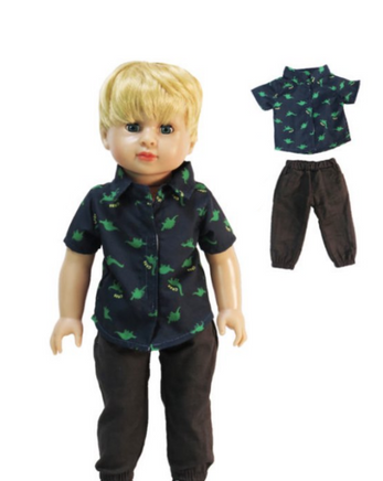 Dinosaur Pant Set Fits 18" American Boy Girl Doll Clothing0