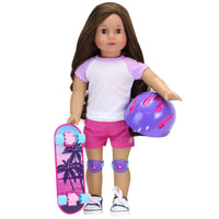 Skateboard Helmet Knee Pads Fits 18" American Girl Doll Accessories Play Sets1