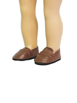 Brown Loafers Fits 18" American Girl Doll Clothing Shoes0
