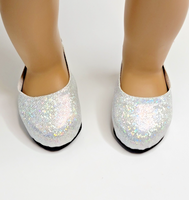 Silver Back Bow Princess High Heels Fits 18" American Girl Doll Clothing Shoes2
