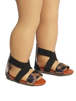 Black And Gold Sandals Fits 18" American Girl Doll Clothing Shoes1