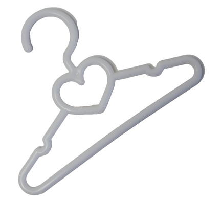 White Heart Hangers 10 Pack Fits 14.5" Wellie Wisher American Girl Doll l1