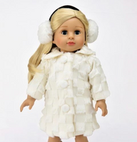 Checkered Fur Coat Outerwear Fits 18" American Girl Doll Clothing0