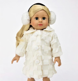 Checkered Fur Coat Outerwear Fits 18" American Girl Doll Clothing0