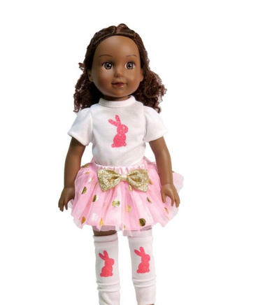 Pink Easter Bunny Outfit Fits 14.5" Wellie Wisher American Girl Doll Clothing1