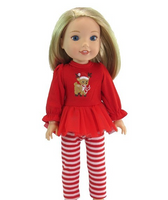 Christmas Reindeer Pant Set Fits 14.5" Wellie Wisher American Girl Clothing0