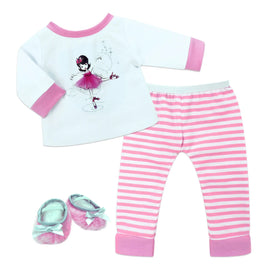 Ballerina Pajama 3-Piece Set Fits 15" Bitty Baby American Girl Doll Clothing0