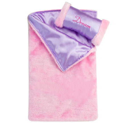 Pink & Purple Sleeping Bag & Pillow Fits 18" American Girl Doll Accessories1