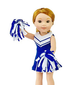 Blue Cheerleader Dress Fits 14.5 Wellie Wisher American Girl Doll Clothing0