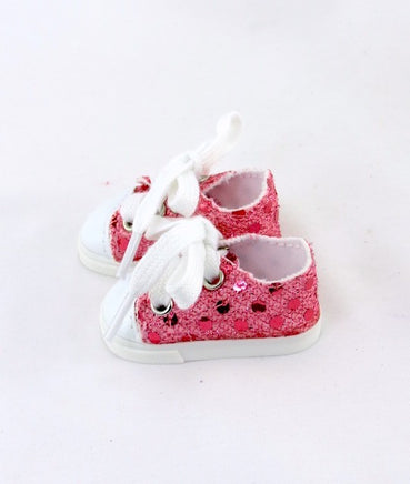 Pink Sequin Sneakers Fits 14.5" Wellie Wisher American Girl Doll Shoes0