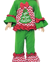 Christmas Tree Pant Set Hat Fits 14.5" Wellie Wisher American Girl Doll Clothing3