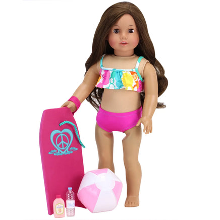 Ruffle Bikini Boogie Board Ball Water Lotion Fits 18" American Girl Doll Clothes0